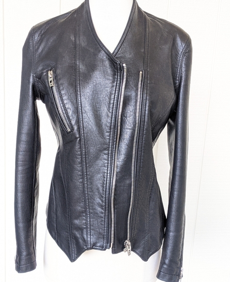 Black Blank NYC Vegan Leather Moto jacket S small - Picture 1 of 2